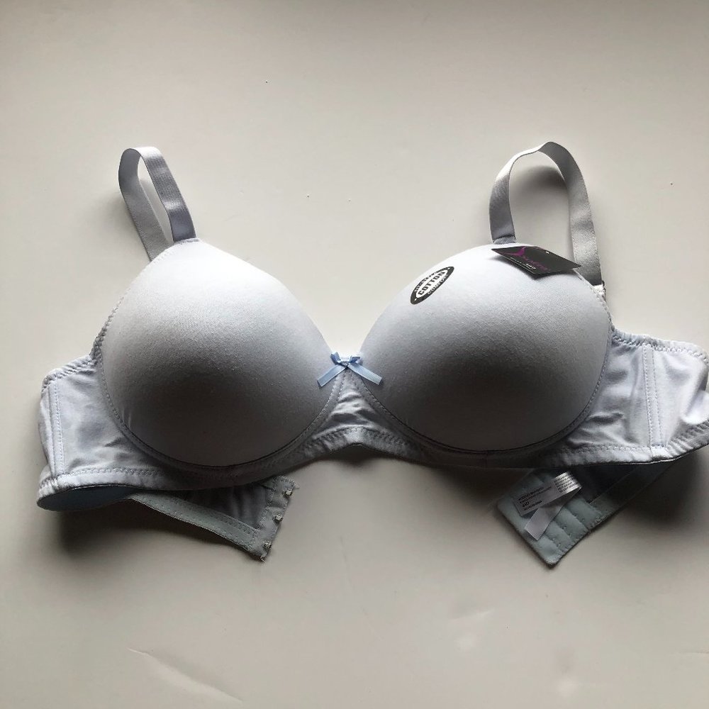 Sofra Plus size bra 44D, pale grey-blue